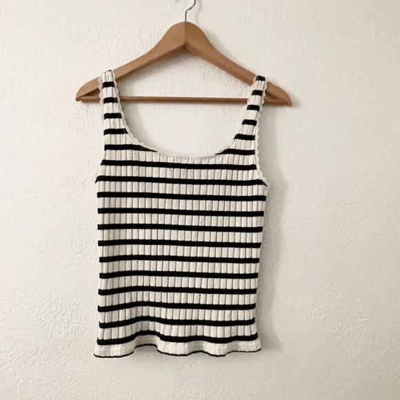 JCREW striped tank top with lace trim, medium size - Picture 4 of 4